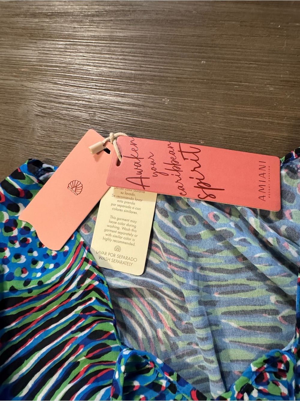 Blue Multicolor Printed Swim Coverup Tunic - Picture 10 of 16